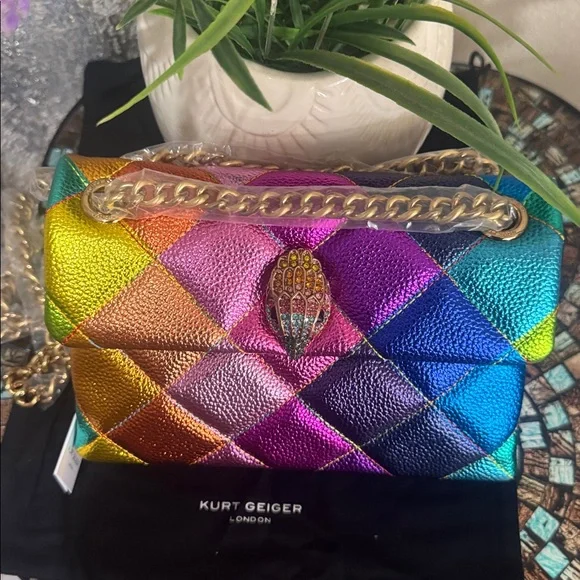 Kurt Geiger Rainbow Quilted Shoulder Bag, Mini - Picture 11 of 17